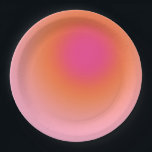 Sunrise Gradient - Beige Pink Orange Paper Plates<br><div class="desc">Gradient Design - Aura Effect - Beige,  Pink And Orange Ombre.</div>