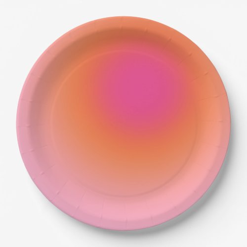 Sunrise Gradient _ Beige Pink Orange Paper Plates