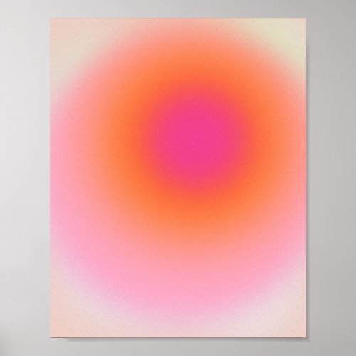Sunrise Gradient _ Beige Pink Orange Poster