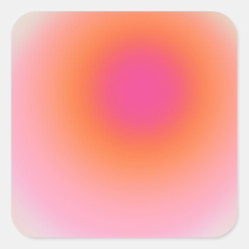 Sunrise Gradient _ Beige Pink Orange Square Sticker