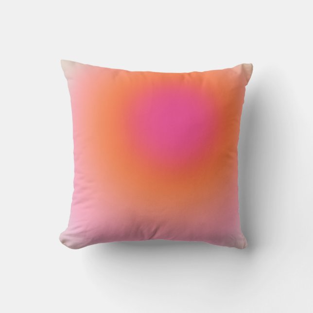 Sunrise Gradient - Beige Pink Orange Throw Pillow (Front)