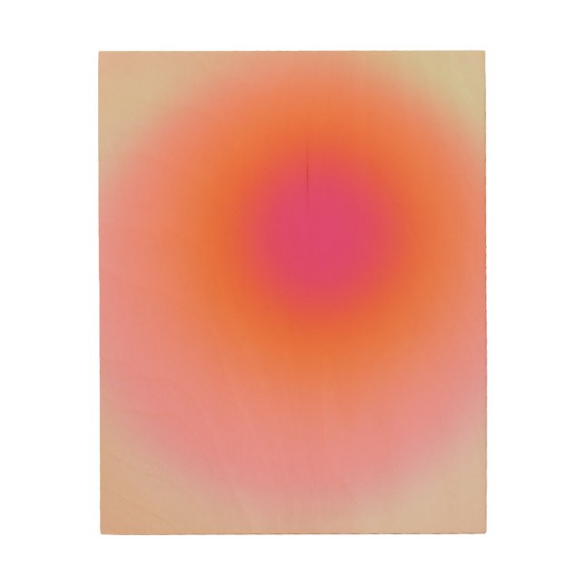 Sunrise Gradient - Beige Pink Orange Wood Wall Art (Front)