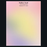 Sunrise Gradient Letterhead<br><div class="desc">A lovely,  pastel gradient in sunrise colors of peachy rose pink,  sunny yellow,  and lavender blue makes this letterhead perfect for your correspondence.  The back has the same gradient pattern,  minus the text.</div>