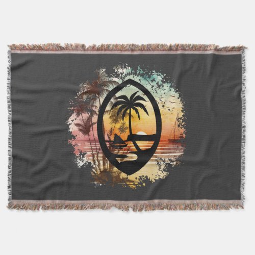 Sunrise Guam Seal  Throw Blanket