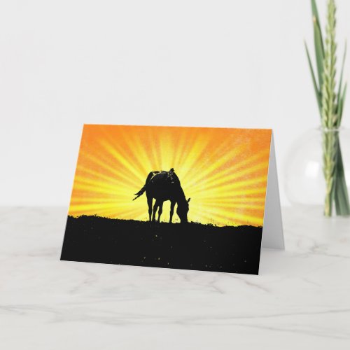 Sunrise Horse Silhouette Art Note Card