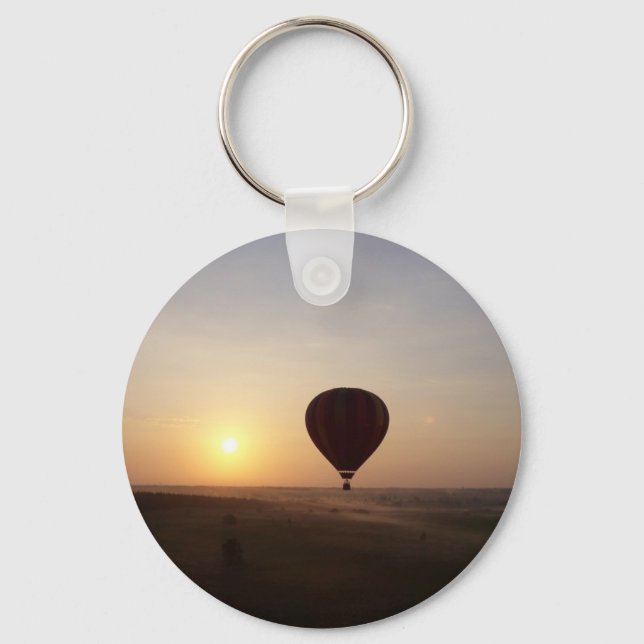 Sunrise Hot Air Balloon photographic image Keychain (Front)