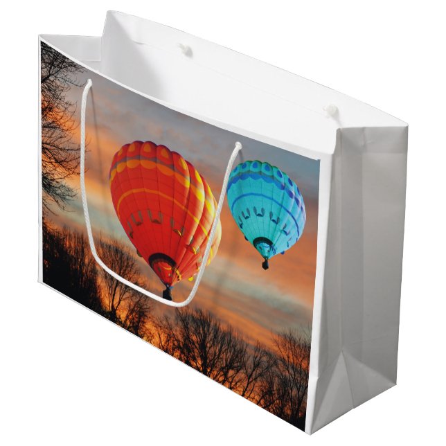 Sunrise Hot Air Balloon Ride Large Gift Bag (Front Angled)
