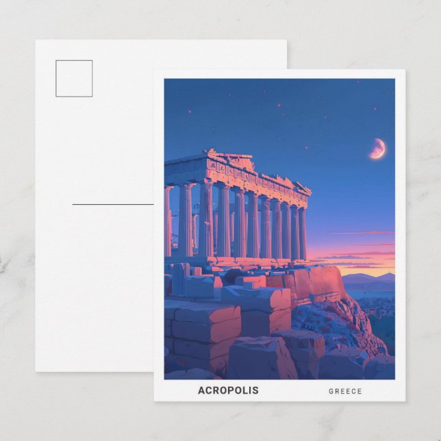 Sunrise in Acropolis Greece Travel Postcard (Front/Back)