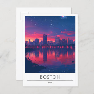 Sunrise in Boston Massachusetts USA Travel Postcard