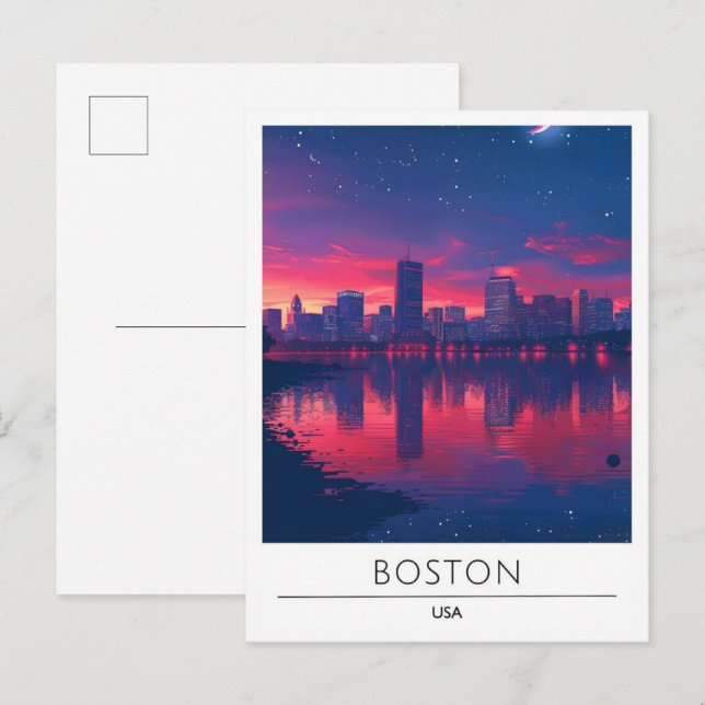 Sunrise in Boston Massachusetts USA Travel  Postcard (Front/Back)