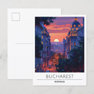 Sunrise in Bucharest Romania Travel Postcard