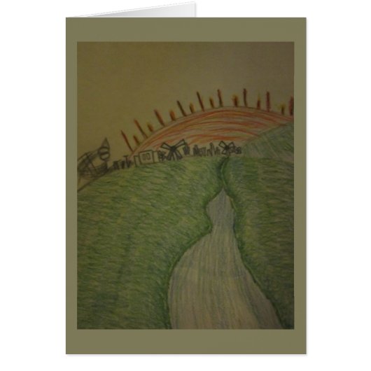 Sunrise in Colored Pencil Irish Blessing Card (Front)