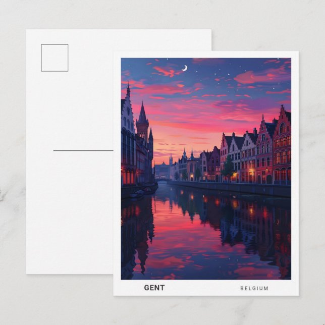 Sunrise in Gent Belgium Travel Postcard (Front/Back)