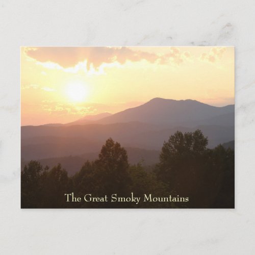 Sunrise in Great Smoky Mountains postcard