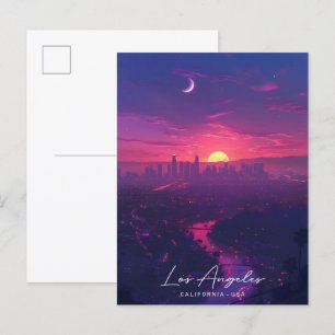 Sunrise in Los Angeles California USA Travel  Postcard