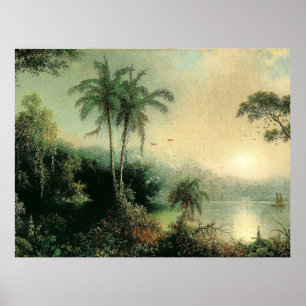 Sunrise in Nicaragua, painting by M.J. Heade Poster