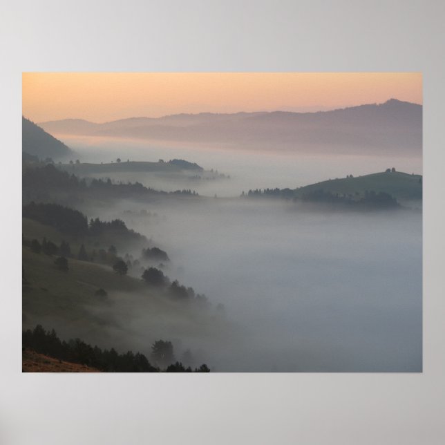 Sunrise in Pieniny mountains Poster (Front)