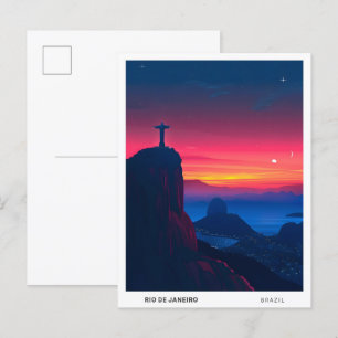 Sunrise in Rio de Janeiro Brazil Travel  Postcard