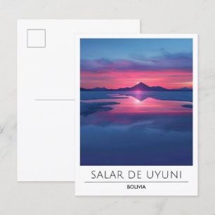 Sunrise in Salar de Uyuni Bolivia Travel Postcard