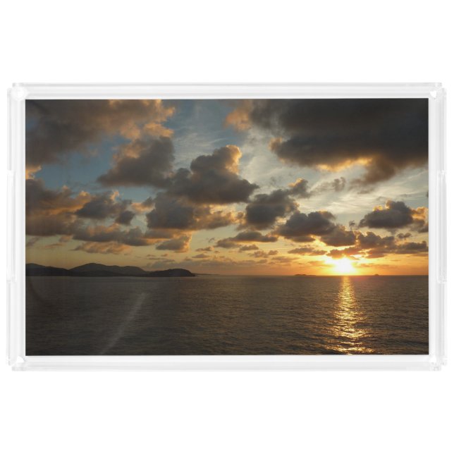 Sunrise in St. Thomas I US Virgin Islands Acrylic Tray (Front)