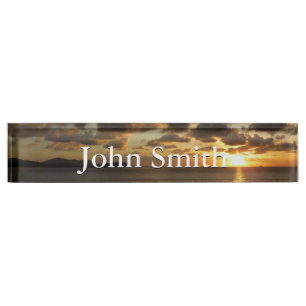 Sunrise in St. Thomas I US Virgin Islands Desk Name Plate