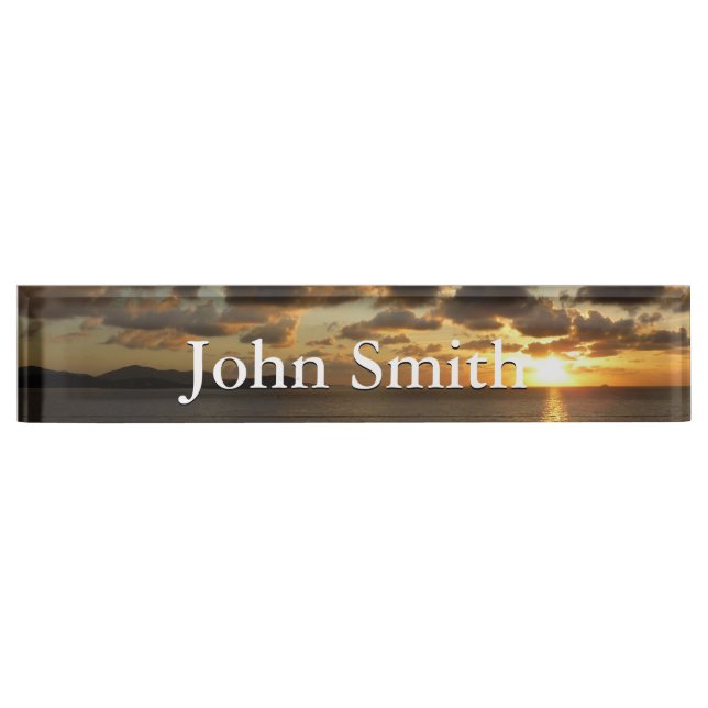Sunrise in St. Thomas I US Virgin Islands Desk Name Plate (Front)