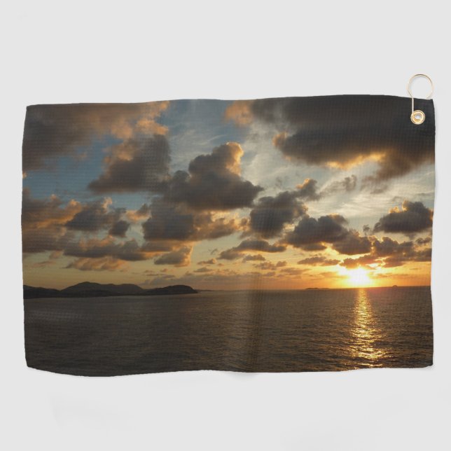 Sunrise in St. Thomas I US Virgin Islands Golf Towel (Horizontal)