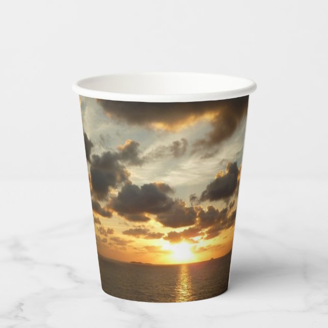 Sunrise in St. Thomas I US Virgin Islands Paper Cups (Back)