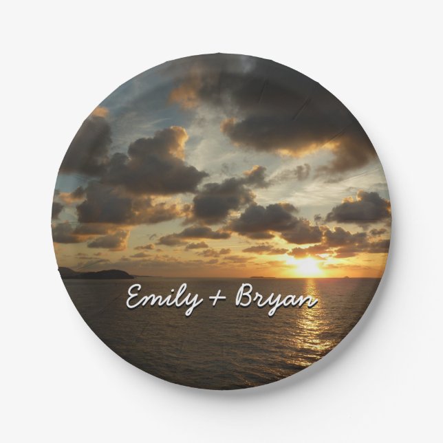 Sunrise in St. Thomas I US Virgin Islands Paper Plates (Front)
