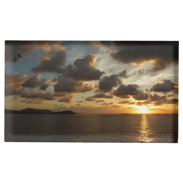 Sunrise in St. Thomas I US Virgin Islands Place Card Holder (Front)
