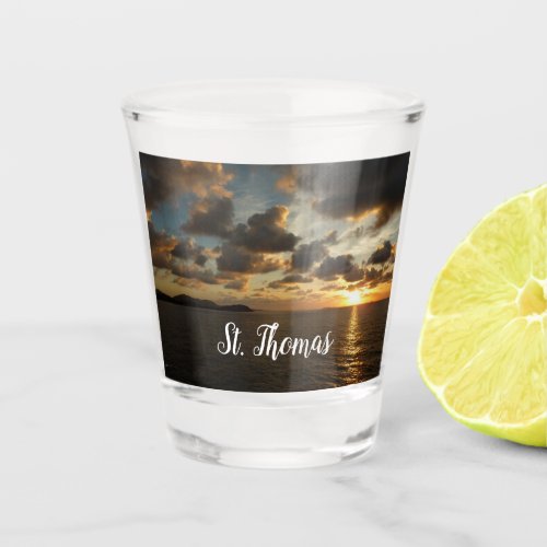 Sunrise in St Thomas I US Virgin Islands Shot Glass