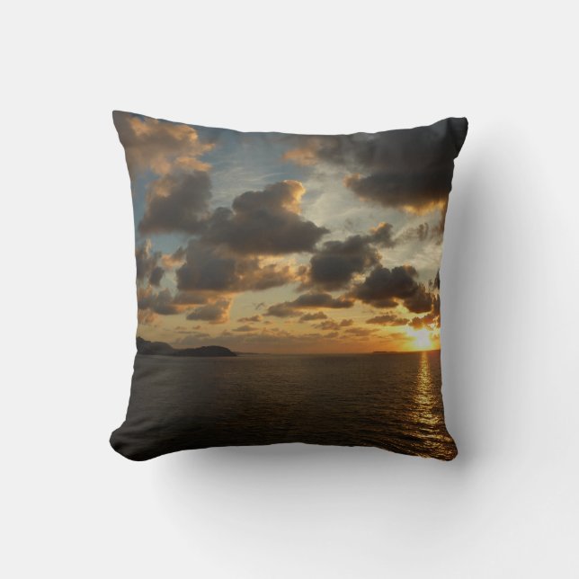 Sunrise in St. Thomas I US Virgin Islands Throw Pillow (Front)