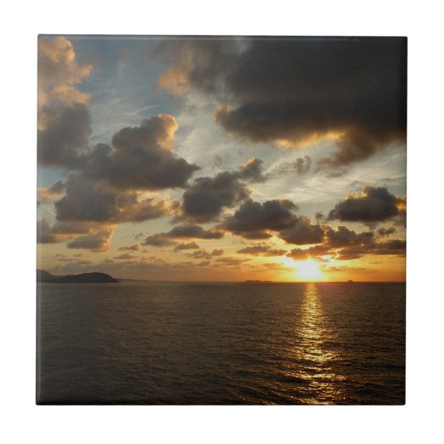Sunrise in St. Thomas I US Virgin Islands Tile (Front)