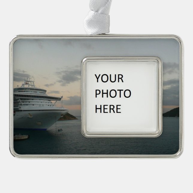 Sunrise in St. Thomas II Cruise Seascape Christmas Ornament (Front)