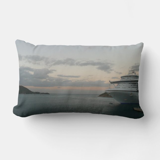 Sunrise in St. Thomas II Cruise Seascape Lumbar Pillow (Front)