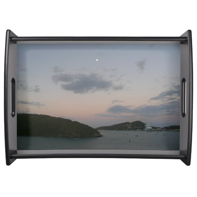 Sunrise in St. Thomas III US Virgin Islands Serving Tray (Front)