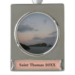 Sunrise in St. Thomas III US Virgin Islands Silver Plated Banner Ornament
