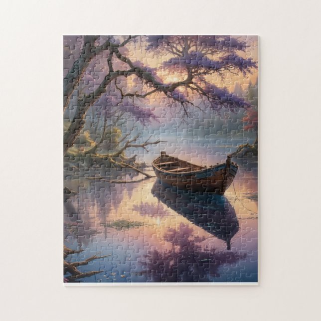 Sunrise in the backwaters jigsaw puzzle (Vertical)