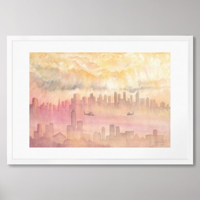 Sunrise In The Big City Framed Art (Framed Front)