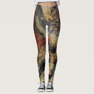 Sunrise in the desert painting in sandy tones leggings