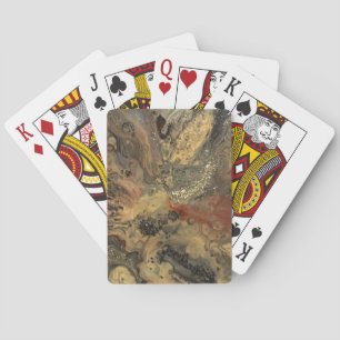 Sunrise in the desert painting in sandy tones poker cards