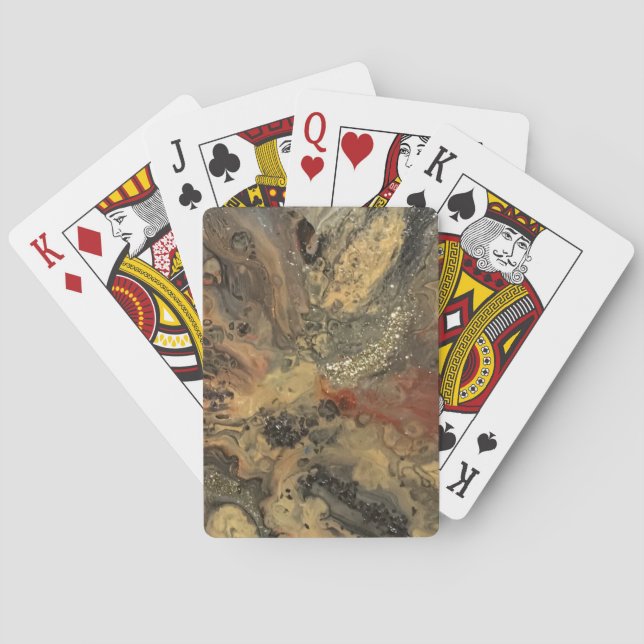 Sunrise in the desert painting in sandy tones  poker cards (Back)