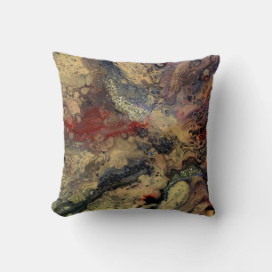 Sunrise in the desert painting in sandy tones  throw pillow