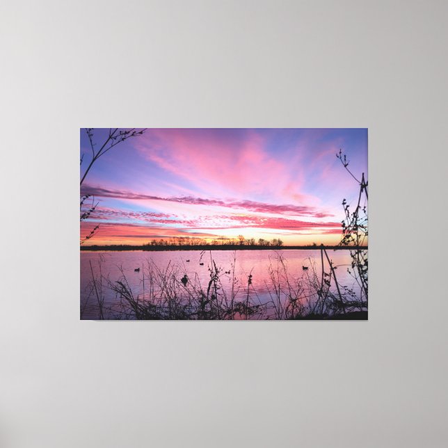 Sunrise in the Duck Blind Canvas Print (Front)