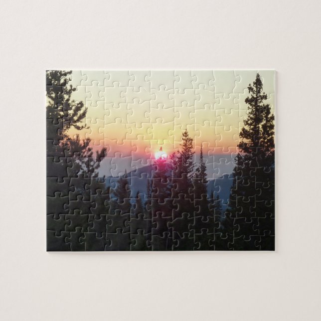 Sunrise in the Forest at Rocky Mountain Jigsaw Puzzle (Horizontal)