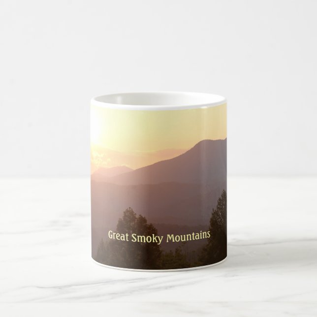 Sunrise in The Great Smoky Mountains, Mug (Center)