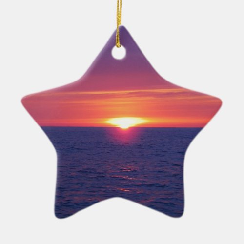 Sunrise In The Med Ceramic Ornament