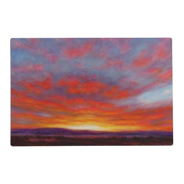 Sunrise in the Mountains 2 Sided Plastic Placemat (Front)