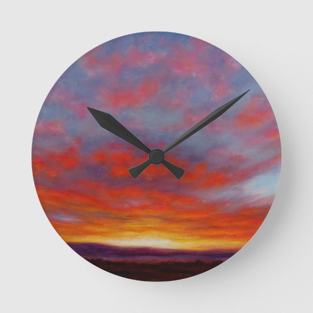 Sunrise in the Mountains of Montana Clock (Front)