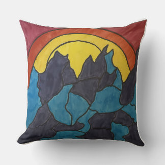 Sunrise in the Mountains Throw Pillow